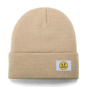 XMMAXFLOW Beanie for Women Men Double Layer Knit Winter Hats Soft Warm Cuffed Beanies Unisex Ski Hat, Apricot, One Size