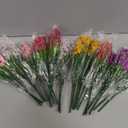24 Bundles Artificial Flowers for Outdoor,No Fade Fake Plastic Flowers Faux Plants for Decoration Hanging Planters Indoor Outside Garden Porch Window Box Home Wedding Farmhouse (Mix 6 Colors)