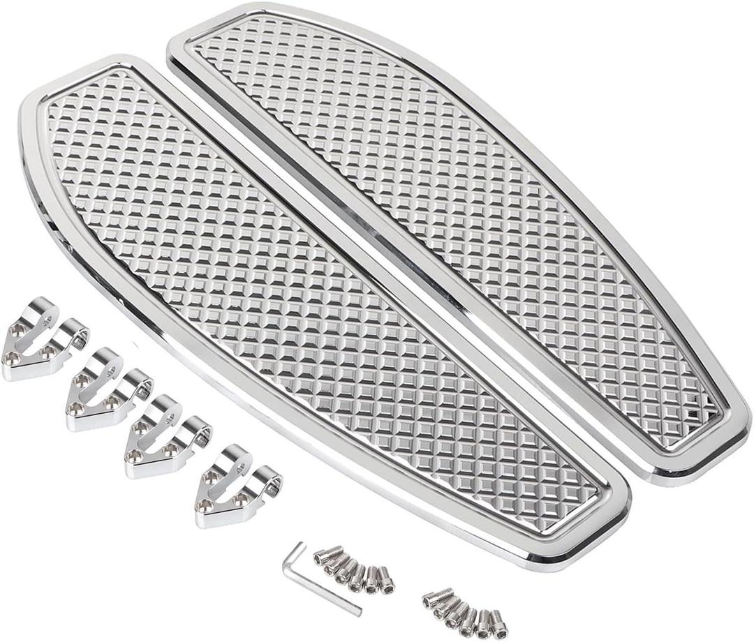 Chrome Anti-Slip Stretched Driver Rider Floorboard Foot Board Fit for Harley Touring Road King Street Electra Glide Ultra 1986-2023 Softail 1986-2017