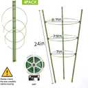 4 Pack Tomato Cage, 24 inches Plant Support Cages for Garden, Upgrade Garden Plant Stakes with Adjustable Rings, Plants Trellis for Tomato, Flower, Climbing Plants, with Twist Tie