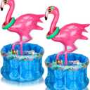 Chuangdi 2 Pcs 50 Inch Flamingo Cooler Inflatable Summer Flamingo Party Decoration Blow up Drink Cooler Pink Floating Ice Chest for Summer Pool Luau/Beach/BBQ/Theme Events