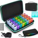 Monthly Pill Organizer 2 Times a Day,Month Pill Box Organizer with 32 Daily Compartments,30 Days Pill Holder with Hard Travel Case Pill Case Vitamins Case+Portable 7-Day Travel Medicine Organizing Bag