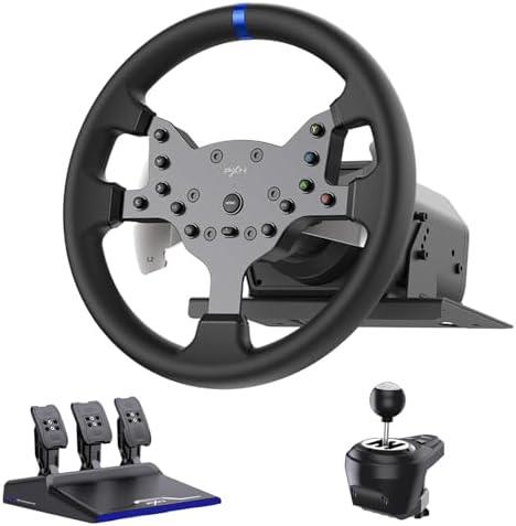 PXN Force Feedback PC Racing Wheel, Detachable 270/900 Degree V99 Driving Gaming Race Sim Steering Wheel Simulator with Pedals and Shifter for Windows PC, PS4, Xbox One, Xbox Series X/S
