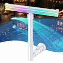 UIRWAY Solar Pool Fountain F5 Pro, Dual Light Strip 52 Ultra-Bright LEDs Unique Design, 10 Colors Pool Lights with 4 Modes, Remote Control, Adjustable Spray, Pool Fountain for Above & Inground Pools