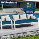 Smiry Waterproof Patio Cushion Covers, Stretch Outdoor Couch Slipcovers Replacement Washable Furniture Protector Sofa Chair Seat Cover for Dogs and Pets (4 Pcs, Peacock Blue) 27"D x 27"W x 7"H