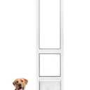 Large Dog Door for Sliding Glass Door, Dog Door for Aluminum Frame Sliders,White Frame,Adjustable Height 78" to 82", Patio Sliding Door for Large Dogs Up to 100 lb