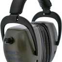 Pro Ears - Pro Tac Mag Gold - Military Grade Electronic Hearing Protection and Amplification - NRR 30 - Range Ear Muffs - Lithium 123a Batteries - Green