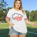 Plus Size Game Day Football Shirt Women Sports Season T-Shirt Football Mom Graphic Tee Sunday Funday Tops (White, XXXL)