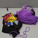 AOTHSO 24 Pieces Halloween Women 80s Costume Accessories Set 80s Cosplay T-Shirt Tutu Pants Racerback Top Fanny Pack Gloves (XX-Large, Black+purple)