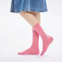 Women's Cotton Crew Socks (6 Pairs) - Soft Breathable Mid-Calf Socks, All-Season Comfort for Casual & Dress Sock(Grey purple2/Rose pink2/Taro purple2)