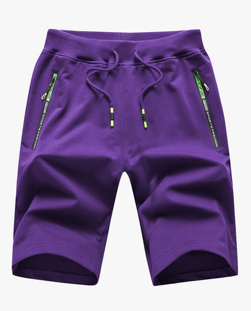 QPNGRP Men's Zipper Pockets Elastic Stretch Waist Workout Casual Shorts. Size 38