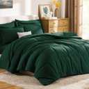 CozyLux Queen Comforter Set Emerald Green - 7 Pieces Bed in a Bag Queen, All Season Soft Bedding Sets, Oeko-Tex Certified Bed Set with Down Alternative Comforter, Sheets, Pillowcases & Pillow Shams