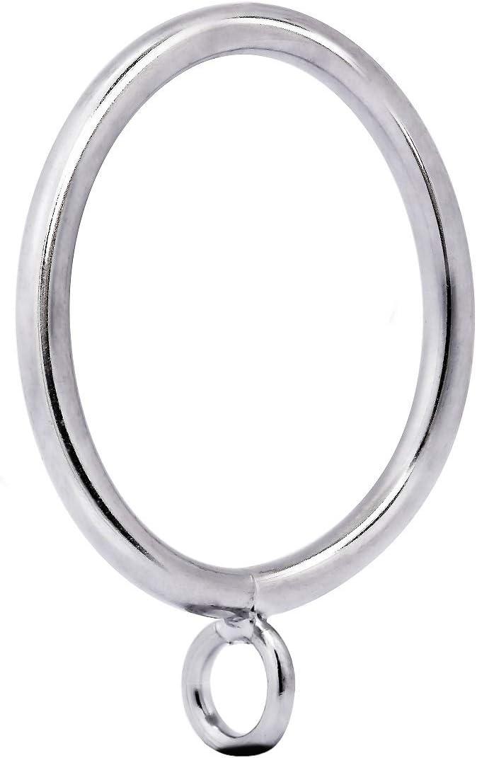 JushengXMX Metal Curtain Rings with Eyelet 1.49” Inner Diameter,Fits Up to 1 1/4-Inch Rod (Satin Nickel,36Pcs)
