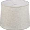 PATIKIL Lamp shades for Table Lamps 11.4" Top x 12.6" Bottom x 9.8" High Drum Lamp shades for Floor Lamps Medium Linen Lampshade Easy Assembly for Lamp Replacement, Beige