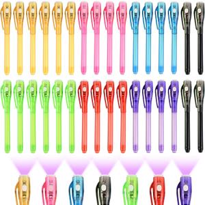 Goldge 32PCS Invisible Ink Pens with UV Light for Kids, Party Favors,Spy Pen for Secret Message, Escape Room, Perfect for Birthdays, Easter, Valentines Gifts for Kids, Christmas & Stocking Stuffers