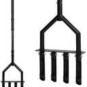 Manual Lawn Coring Aerator, 43" 4-Tine Plug Aerator for Lawn Care