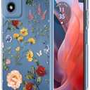 Buleens for Motorola for Moto G Play 2024 Case 4G - Clear Flexible TPU Women Girls Cute Protection Phone Cover Slim Fit Shockproof Girly Aesthetic Design Pattern for Motorola G Play 2024 Case, Floral