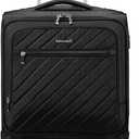 LUGGEX Carry On Luggage with Spinner Wheels - Stylish Lightweight UnderSeat Luggage - Soft Sided Small Suitcase with Front Open Design for Travel, Business (Black, 15 Inch)