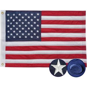 AMZFLAG American Boat Flag 16x24 In Outdoor, Embroidered Small US Flags Double Sided Heavy Duty USA United State Flag Banner for Boating Nautical Yacht