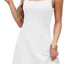 WIHOLL Women's Square Neck A-Line Sleeveless Mini Dress Summer Club Party Little Short Dresses, L