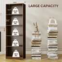 5 Tier Bookshelf, 71" Tall Bookcase Floor Standing, Large Wood Bookshelf with Anti-Tipping Device & Base, 5 Shelf Open Display Book Shelf for Living Room, Bedroom, Dining Room, Home Office, 23.6 inches x 11 inches x 70.8 inches