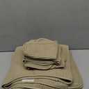 POLYTE Oversize, 60 x 30 in., Quick Dry Lint Free Microfiber Bath Towel Set, 6 Piece (Beige, Waffle Weave)