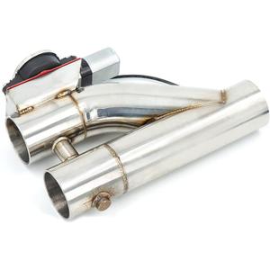 Exhaust Pipe Tip Two-valve Electric Switch Control SS304 Stainless Steel Y-tube Adjustable Tail Pipe Separator For Automobile Exhaust Pipes. Universal 2.5" Inches. Car Exhaust End Pipes