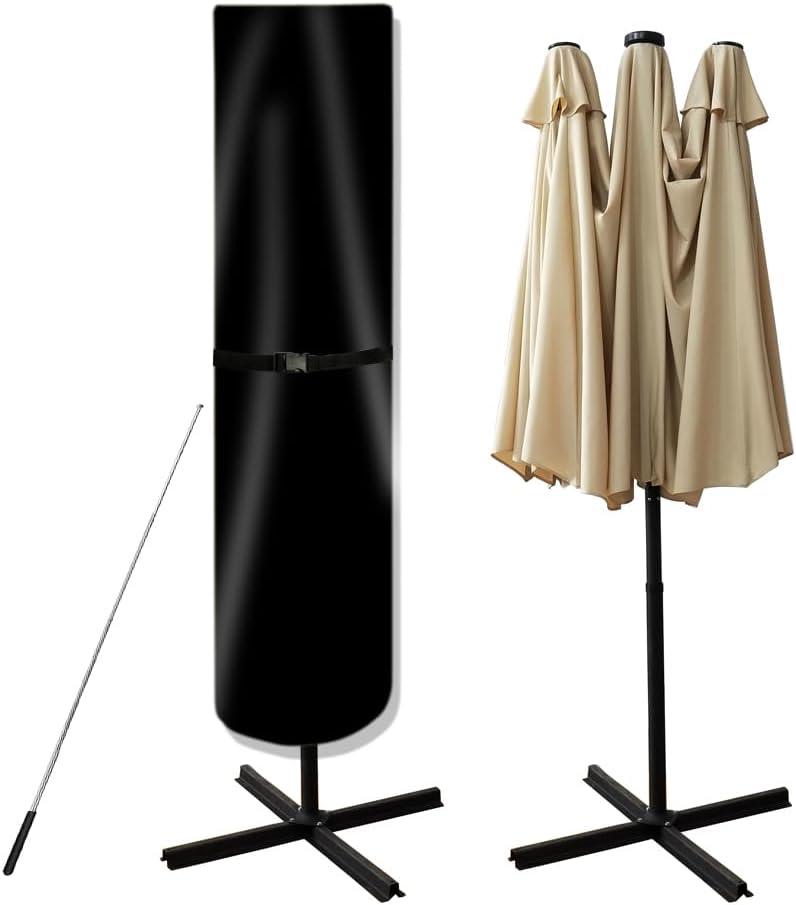 POYEE Umbrella Cover, 420D Waterproof Outdoor Patio Umbrella Cover for 7ft to 9ft Market Umbrella, Black POYEE Umbrella Cover, 420D Waterproof Outdoor Patio Umbrella Cover for 7ft to 9ft Market Umbrella, Black