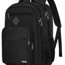 Black Backpack for Men, School Backpack for Boys Teens,15.6 inch Laptop Back Pack with Reinforced Straps, Backpacks for School Business Work College Travel, College Book Bag, Bookbag