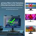 2 Pack Magnetic Hanging Computer Privacy Screen 27 Inch for 16:9 Widescreen Monitor, Removable Privacy Screen Anti Glare Blue Light Computer Screen Privacy Shield, Anti-Scratch 27 in Protector Film