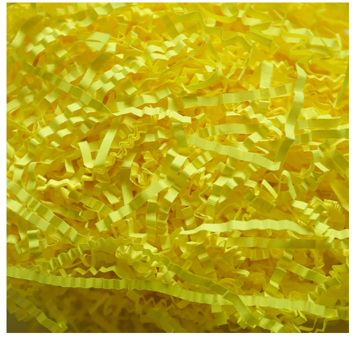 JINZOFLY Crinkle Cut Paper Shred Filler, Shredded Paper for Gift Box, Crinkle Paper Cut Paper Easter Grass Tissue Paper for Gift Wrapping & Basket Filling (Yellow)