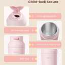 Paruu Portable Bottle Warmer for Travel, Easy-Clean Wide Mouth, Portable Milk Warmer with Fast Heating for Night Feeding, 7-Temp Control, Large 12oz Capacity, Ideal Gifts for New Parents, Pink