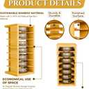 7-Tier Bamboo Tumbler Lid Organizer for kitchen Cabinet - Water bottle lid Organizer for cabinet - Vertical Coffee Lid Storage Organization - Tumbler Lid Storage Rack