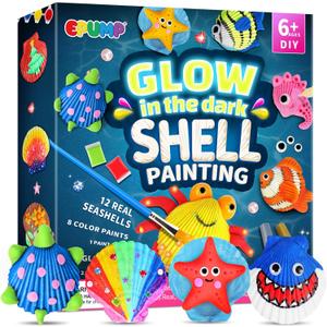 EPUMP Shell Painting Kit - Glow in The Dark Arts and Crafts for Kids Ages 6-12, Art Supplies Toy Kids Craft Paint Kits for Boys Girls Christmas Birthday Gift Toy