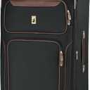 London Fog Nottingham 29 Inch Expandable Spinner Softside Suitcase, Black Chestnut, 19x12x29 inches