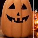 Whaline Halloween Terracotta Pumpkin Lantern Halloween DecorRustic Clay Spooky Pumpkin Table Decoration Vintage Pumpkin Farmhouse Ornaments for Outdoor Indoor Home Party Porch Mantel, 1pc