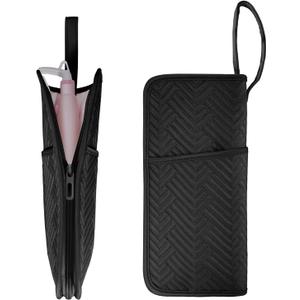 SITHON Hot Tools Holder & Mat, Heat Resistant Hair Tools Travel Bag Portable Hot Tools Organizer Cover Pouch for Curling Flat Irons, Hair Straightener and Styling Tools (Bag Only) (Black)