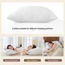 DAYLUCK Cooling Bed Pillows for Sleeping 2 Pack, Standard/Queen Size Set of 2, Firm and Soft Adjustable Shredded Memory Foam Pillows for Side Back Stomach Sleepers, Neck Pain Relief (White)