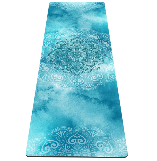 Yoga Mat Print Extra Thick TPE Non Slip Fitness Exercise Mat with Carrying Bag,72"x24" Extra Thick 6MM Exercise & Workout Mat for Yoga, Pilates Fitness and Floor Exercises