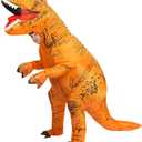 Viwzon Inflatable T-Rex Costume, Kids Dinosaur Blow Up Suit for Halloween Cosplay Themed Parties, Dino Costume, Brown