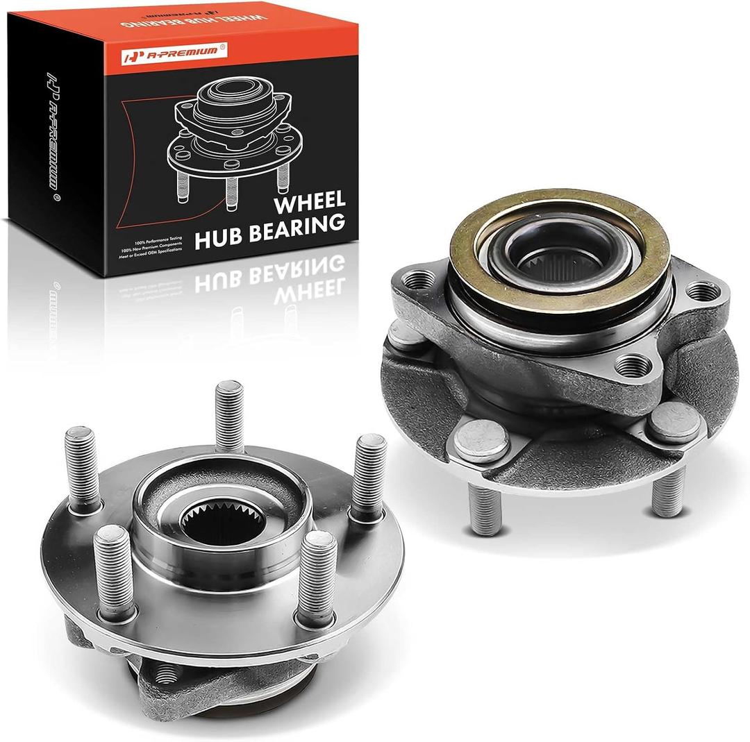 A-Premium 2 x Front Wheel Bearing and Hub Assembly with 5-Lug Compatible with Nissan Juke 2011-2017, Leaf 2011-2012