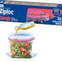 Ziploc Gallon Food Storage Bags, Stand-Up Bottom, Easy to Fill, 22 Count
