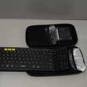 Foldable Keyboard and Mouse, Samsers Folding Bluetooth Keyboard Combo, 2.4G + BT5.0 x 2, Full-Size Portable Travel Keyboard & USB-C Rechargeable Wireless Mouse for iOS Android Windows Mac OS