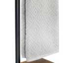 15'' Hand Towel Holder, L Shaped Towel Holder Stand with Weighted Base, Black Hand Towel Stand for Bathroom Kitchen Countertop