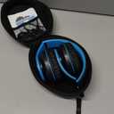 ZIHNIC Bluetooth Headphones Over-Ear, Foldable Wireless and Wired Stereo Headset Micro SD/TF, FM for Cell Phone,PC,Soft Earmuffs &Light Weight for Prolonged Wearing (Black/Blue)