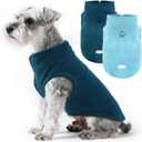 2Pack Fleece Dog Sweater Vest with Leash Ring Pullover Dog Clothes Sweaters for Small Dogs with Reflective Strip Puppy Clothes Sweater Soft Lightweight Jacket for Fall/Spring/Winter (XS (Back:10.24",Chest:14.96", 3.5-7 lbs), Navy+Blue)