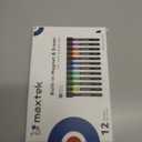 maxtek Magnetic Whiteboard Markers - 12 Count Colorful Fine Tip Dry Erase Markers with Eraser for Kids, Low Odor Thin Markers for Calendar Boards