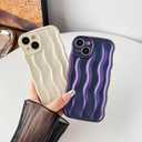 Caseative for iPhone 15 Case,Water Ripple Pattern Curly Wave Frame Soft Phone Case (Wine Red)