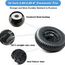 4.80/4.00-8" Pneumatic Tire and Wheel Assy,2PR (Air Filled)- 5/8"or 3/4" Powdered Metal bushings and 3"or 6"Center Hub, for Wheelbarrows,Garden and Utility Carts,Trolleys,Wagon and More, 16