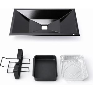 99251 Grease Tray Set with Catch Pan Holder - 10-Pack Drip Pan Liners, Replacement for Weber Spirit 200/210/500 Series (Side Control), Genesis Silver A Grill Parts for 85897 7515
